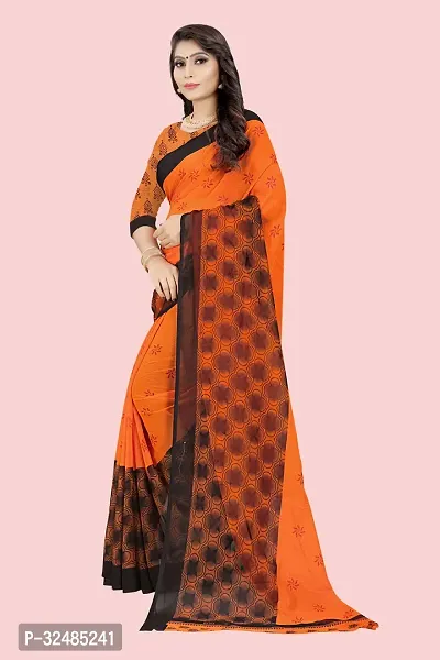 Elegant Georgette Printed Saree with Blouse piece For Women-thumb4