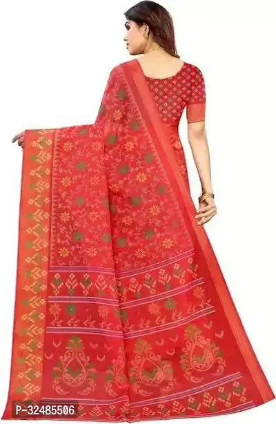 Elegant Cotton Silk Printed Saree with Blouse piece For Women-thumb2