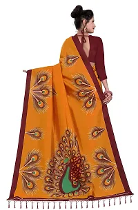 Elegant Art Silk Printed Saree with Blouse piece For Women-thumb1