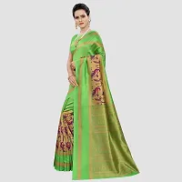 Stylish Green Art Silk Printed Saree with Blouse piece For Women-thumb3