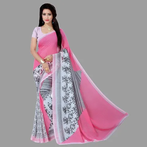 New In Georgette Saree with Blouse piece 