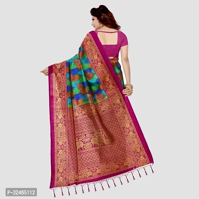 Elegant Art Silk Printed Saree with Blouse piece For Women-thumb2