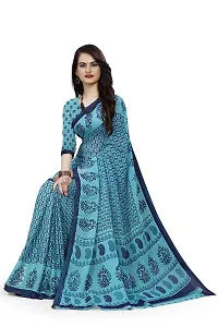 Stylish Blue Georgette Printed Saree with Blouse piece For Women-thumb2