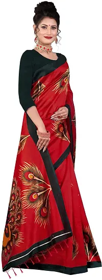 Elegant Art Silk Printed Saree with Blouse piece For Women-thumb2