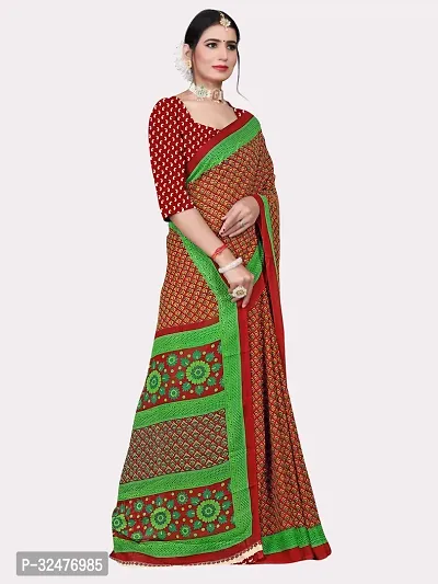 Beautiful Multicoloured Georgette Printed Saree With Blouse Piece For Women-thumb3