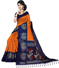 Elegant Cotton Blend Printed Saree with Blouse piece For Women-thumb3