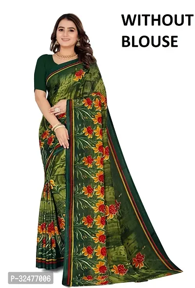 Beautiful Multicoloured Georgette Printed Saree For Women-thumb0