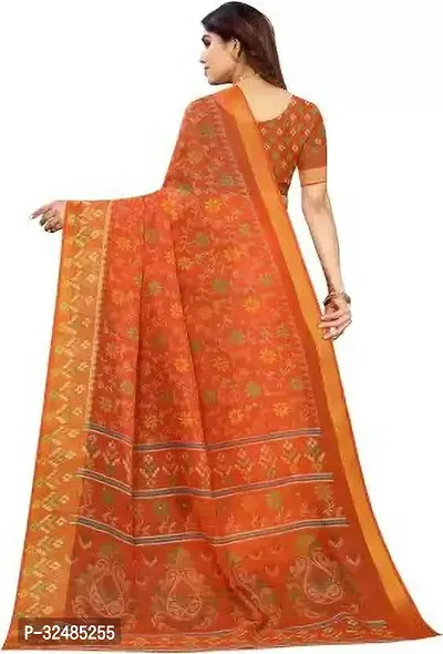 Elegant Cotton Silk Printed Saree with Blouse piece For Women-thumb2