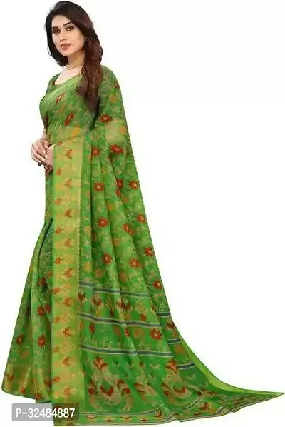 Elegant Cotton Silk Printed Saree with Blouse piece For Women-thumb5