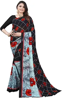 Stylish Georgette Printed Saree with Blouse piece For Women Pack Of 2-thumb1