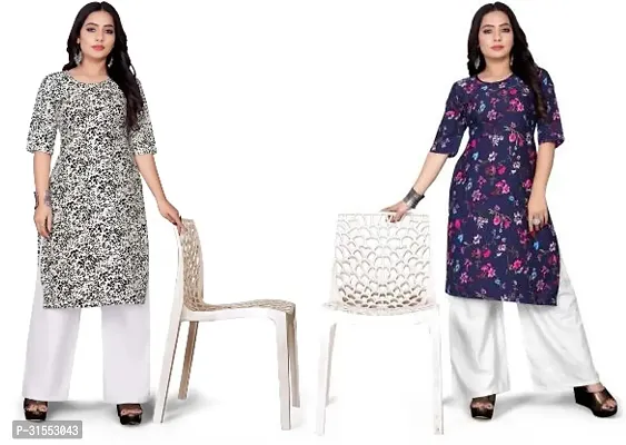 Stylish Crepe Stitched Kurta For Women Pack Of 2