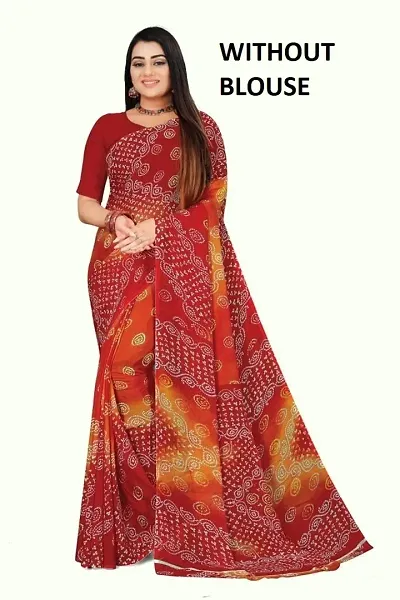 New In Georgette Saree without Blouse piece 