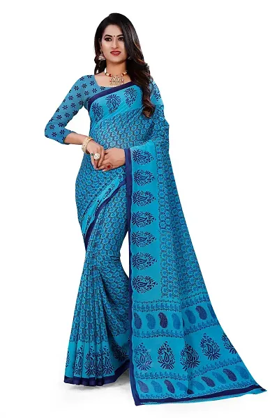 Stylish Polycotton Saree without Blouse piece For Women