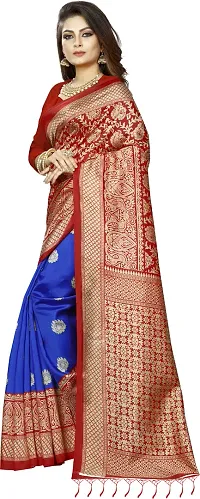 Beautiful Multicoloured Art Silk Printed Saree With Blouse Piece For Women-thumb1