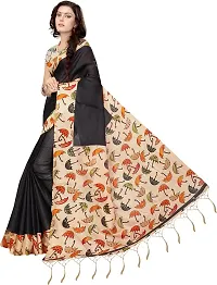 Elegant Silk Blend Printed Saree with Blouse piece For Women-thumb2