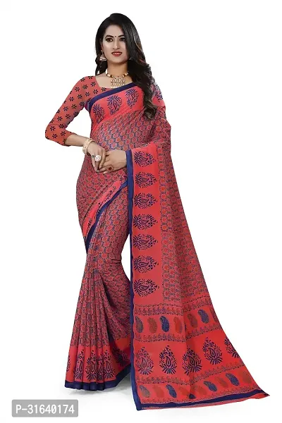 Elegant Pink Georgette Saree without Blouse piece For Women-thumb0