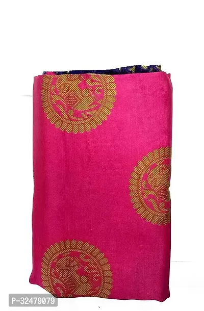 Beautiful Pink Art Silk Printed Saree With Blouse Piece For Women-thumb5