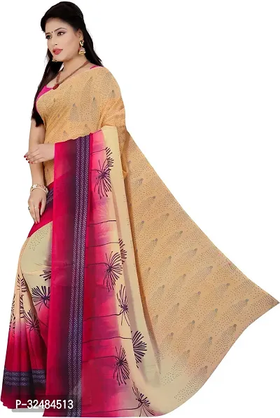 Elegant Georgette Printed Saree with Blouse piece For Women-thumb2