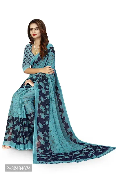 Elegant Georgette Printed Saree with Blouse piece For Women-thumb4