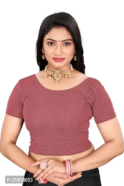 Reliable Pink Lycra Blend Stitched Blouses For Women