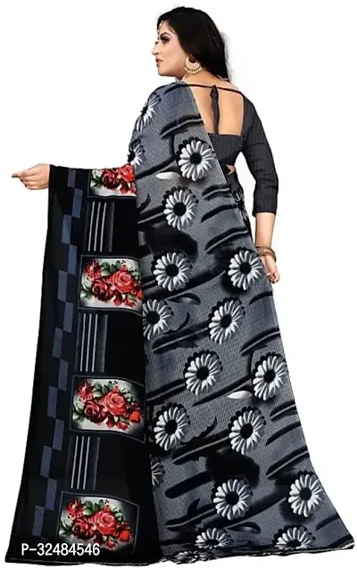 Elegant Georgette Printed Saree with Blouse piece For Women-thumb3