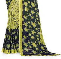 Stylish Green Georgette Printed Saree with Blouse piece For Women-thumb3