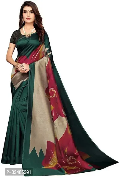 Elegant Art Silk Printed Saree with Blouse piece For Women-thumb0