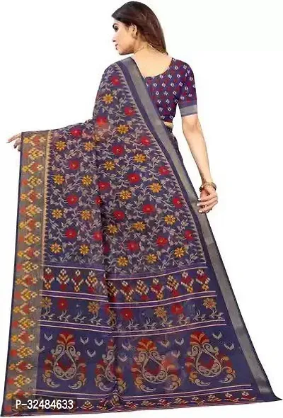 Elegant Cotton Silk Printed Saree with Blouse piece For Women-thumb2