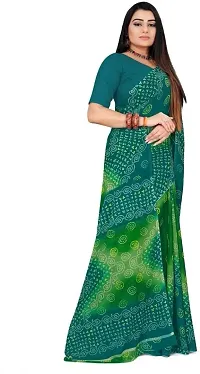 Beautiful Green Georgette Printed Saree For Women-thumb2