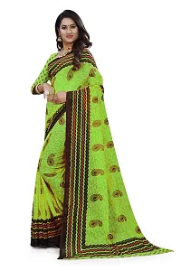 Stylish Green Georgette Printed Saree with Blouse piece For Women-thumb4