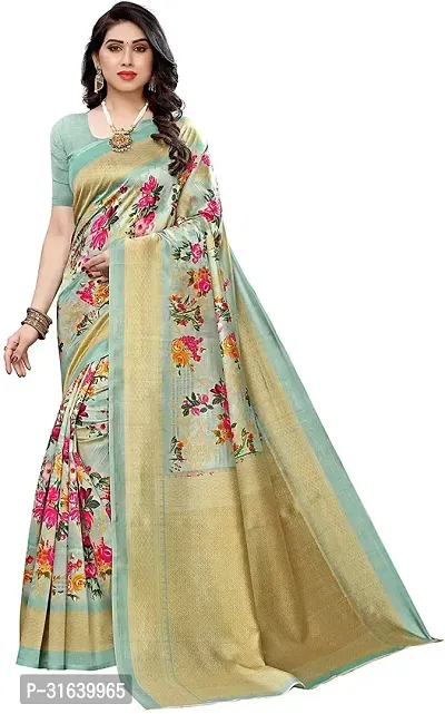 Elegant Cream Art Silk Saree without Blouse piece For Women