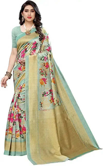 Beautiful Art Silk Saree with Blouse Piece