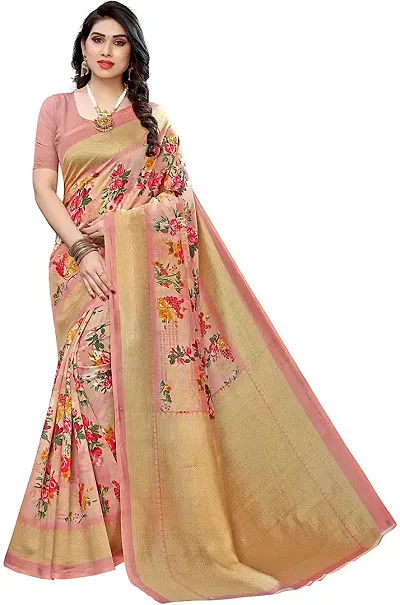 Stunning Art Silk Floral Print Daily Wear Saree with Blouse piece