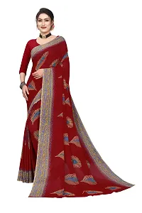 Stylish Multicoloured Georgette Printed Saree with Blouse piece For Women Pack of 2-thumb1