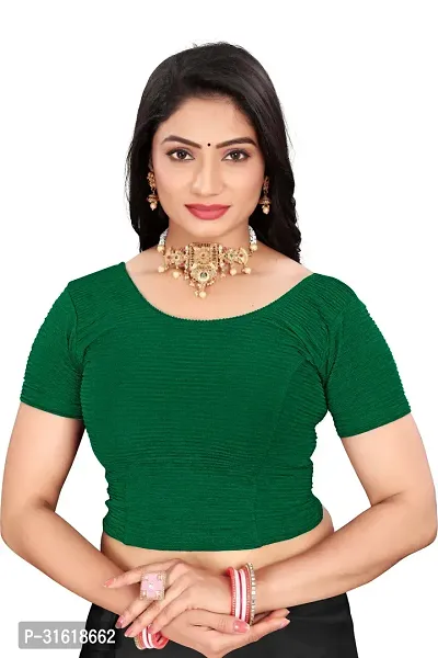 Reliable Green Lycra Blend Stitched Blouses For Women-thumb0