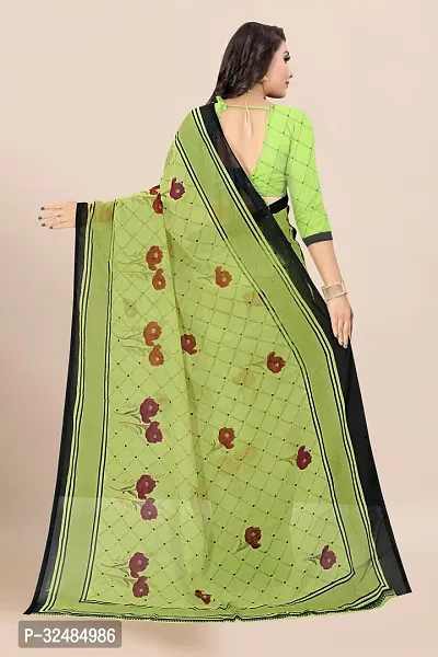 Elegant Georgette Printed Saree with Blouse piece For Women-thumb2