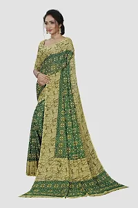 Beautiful Green Georgette Printed Saree With Blouse Piece For Women-thumb3