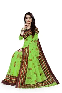 Stylish Green Georgette Printed Saree with Blouse piece For Women-thumb2