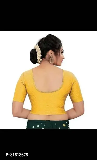 Reliable Yellow Lycra Blend Stitched Blouses For Women-thumb3