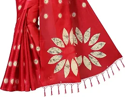 Beautiful Red Art Silk Printed Saree With Blouse Piece For Women-thumb3