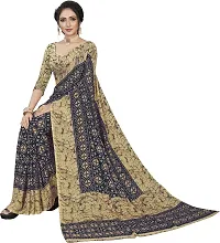 Beautiful Blue Georgette Printed Saree With Blouse Piece For Women-thumb3