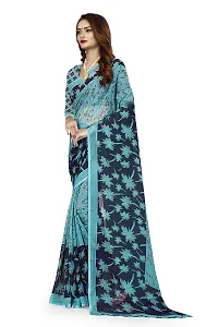 Elegant Georgette Printed Saree with Blouse piece For Women-thumb2