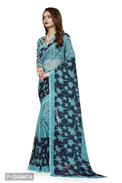 Elegant Georgette Printed Saree with Blouse piece For Women-thumb3