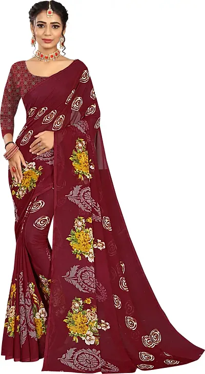 Elegant Polycotton Saree without Blouse piece 