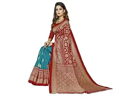 Beautiful Maroon Art Silk Woven Design Saree With Blouse Piece For Women-thumb4