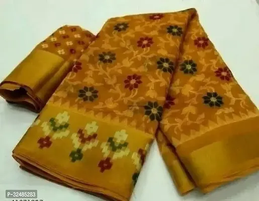 Elegant Cotton Silk Printed Saree with Blouse piece For Women