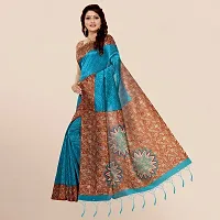 Elegant Blue Art Silk Saree with Blouse piece For Women-thumb1