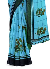 Beautiful Blue Georgette Printed Saree With Blouse Piece For Women-thumb3