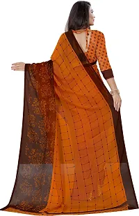 Elegant Georgette Printed Saree with Blouse piece For Women-thumb2