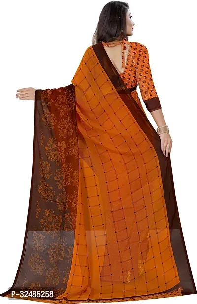 Elegant Georgette Printed Saree with Blouse piece For Women-thumb3